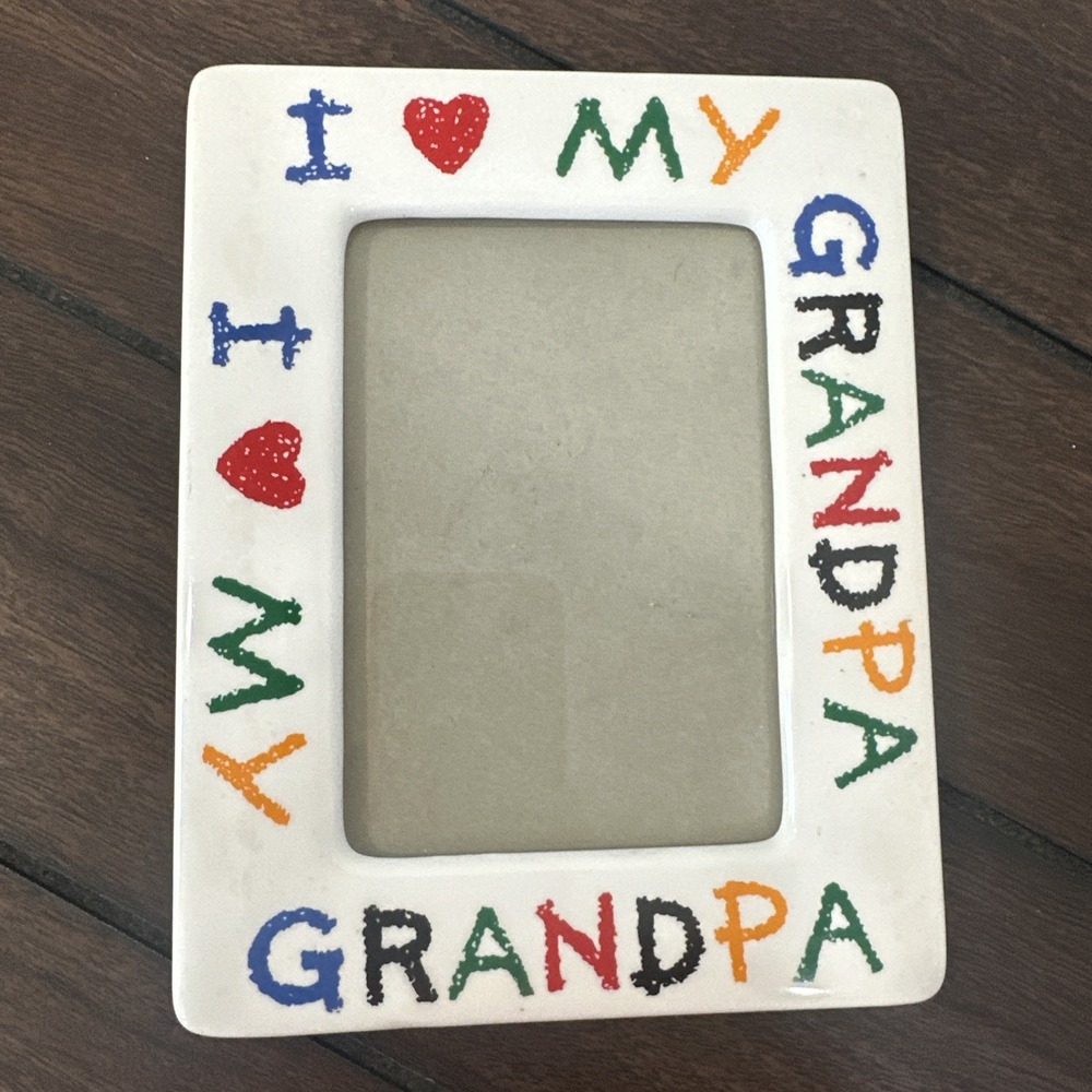 I Love My Grandpa Picture Frame 5.5x7 Ceramic Home Decor Display Photo Gift